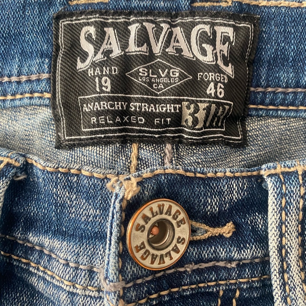 Salvage Relaxed Fit Anarchy Straight Jeans - Blue